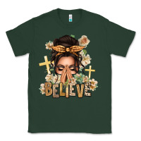 Sports Green believe praying caucasian messy bun Classic Tee - texasbilliewilder