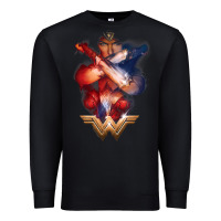Black wonder woman movie arms crossed t shirt Premium Sweatshirt - InspiraDesign