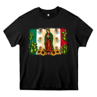 Black mexican flag our lady of guadalupe Heavy Core Tee - JahusDesignShop