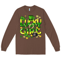 Chestnut lucky girl st. patricks day Long Sleeve Tee - HowdyJamesFarm