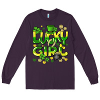 Plum lucky girl st. patricks day Long Sleeve Tee - HowdyJamesFarm