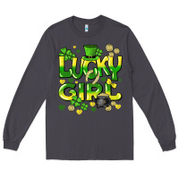 Smoke lucky girl st. patricks day Long Sleeve Tee - HowdyJamesFarm