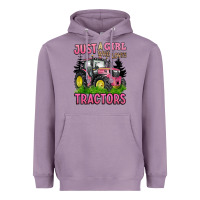 Lavender just a girl who loves tractors Heavyweight Hoodie - BarkalooDesign