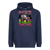 Navy just a girl who loves tractors Heavyweight Hoodie - BarkalooDesign