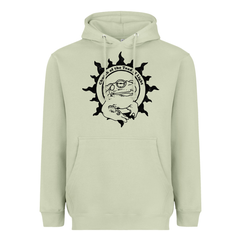 Authentic Church Of The Toad Of Light Psychedlic Frog Licking (distres Heavyweight Hoodie by DesignPulse | Teevron