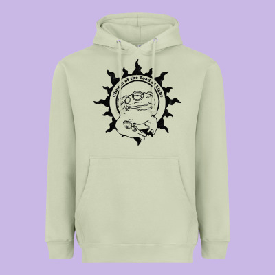 Authentic Church Of The Toad Of Light Psychedlic Frog Licking (distres Heavyweight Hoodie Designed By Designpulse