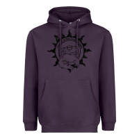 Plum Authentic Church Of The Toad Of Light Psychedlic Frog Licking (Distres Heavyweight Hoodie - DesignPulse