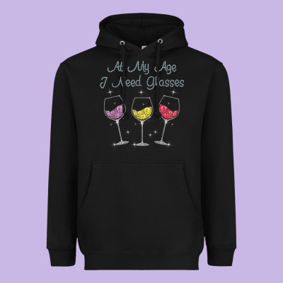 At My Age I Need Glasses Heavyweight Hoodie Designed By Designpulse