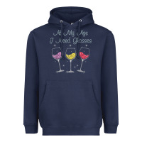 Navy At My Age I need Glasses Heavyweight Hoodie - DesignPulse