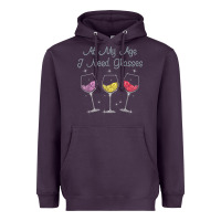 Plum At My Age I need Glasses Heavyweight Hoodie - DesignPulse
