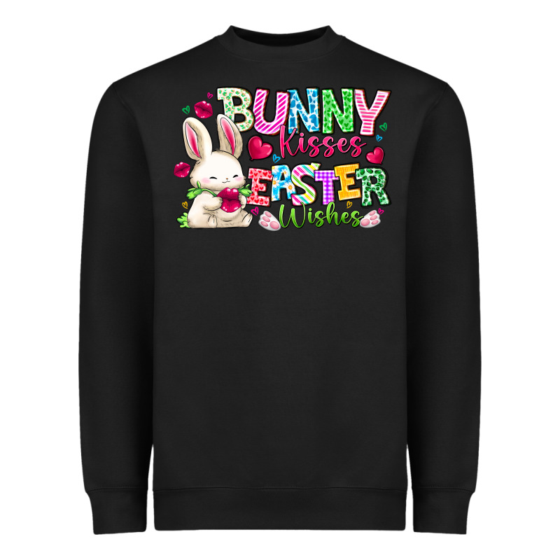 Bunny Kisses Easter Wishes Heavyweight Sweatshirt by CowhideDigitalArt | Teevron