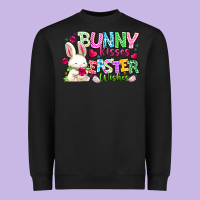 Bunny Kisses Easter Wishes Heavyweight Sweatshirt Designed By Cowhidedigitalart