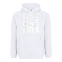 White You Can't Scare Me I Have Three Boys Funny Sons Mom Dad Gift Heavyweight Hoodie - DesignPulse