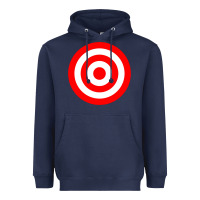 Navy bullseye target red & white rings target Heavyweight Hoodie - DesignPulse