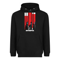 Black INTERPOL BAN Heavyweight Hoodie - DesignPulse