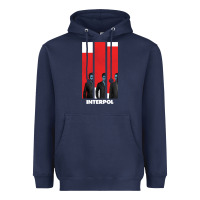 Navy INTERPOL BAN Heavyweight Hoodie - DesignPulse