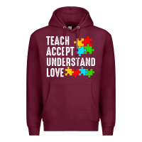 Burgundy Teach Accept Understand Love Premium Hoodie - CowhideDigitalArt