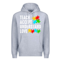 Heather Grey Teach Accept Understand Love Premium Hoodie - CowhideDigitalArt