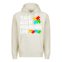 Oatmeal Heather Teach Accept Understand Love Premium Hoodie - CowhideDigitalArt