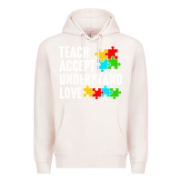 Pale Pink Teach Accept Understand Love Premium Hoodie - CowhideDigitalArt