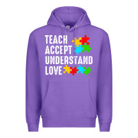 Purple Teach Accept Understand Love Premium Hoodie - CowhideDigitalArt