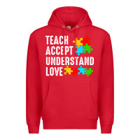 Red Teach Accept Understand Love Premium Hoodie - CowhideDigitalArt