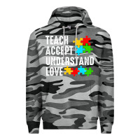 Slate Camo Teach Accept Understand Love Premium Hoodie - CowhideDigitalArt