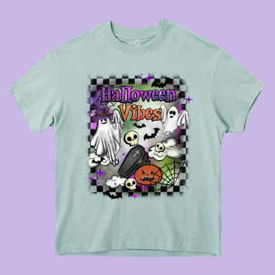 Halloween Vibes Heavy Core Tee Designed By Barkaloodesign