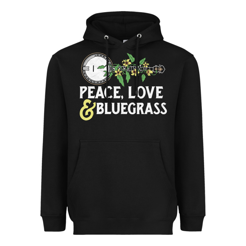 Peace , Love & Bluegrass   Banjo Nature Vines Illu Heavyweight Hoodie by DesignPulse | Teevron