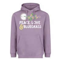 Lavender peace , love & bluegrass   banjo nature vines illu Heavyweight Hoodie - DesignPulse