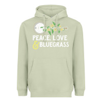 Matcha peace , love & bluegrass   banjo nature vines illu Heavyweight Hoodie - DesignPulse
