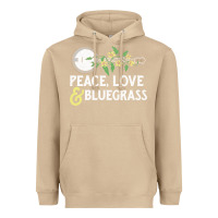 Mushroom peace , love & bluegrass   banjo nature vines illu Heavyweight Hoodie - DesignPulse