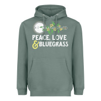 Sage peace , love & bluegrass   banjo nature vines illu Heavyweight Hoodie - DesignPulse
