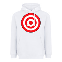 White bulls eye target lazy diy halloween costume darts shooting t shirt Heavyweight Hoodie - DesignPulse