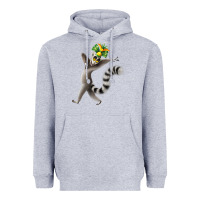 Heather Grey All Hail King Julien Heavyweight Hoodie - DesignPulse