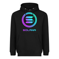 Black solana crypto sol coin blockchain decentralized application long sleev Heavyweight Hoodie - DesignPulse