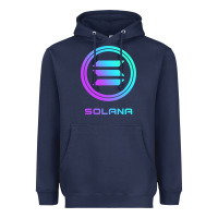 Navy solana crypto sol coin blockchain decentralized application long sleev Heavyweight Hoodie - DesignPulse