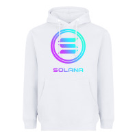 White solana crypto sol coin blockchain decentralized application long sleev Heavyweight Hoodie - DesignPulse