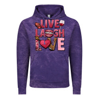 Cloud Purple Live laugh love Valentine's Day Vintage Hoodie - HowdyJamesFarm