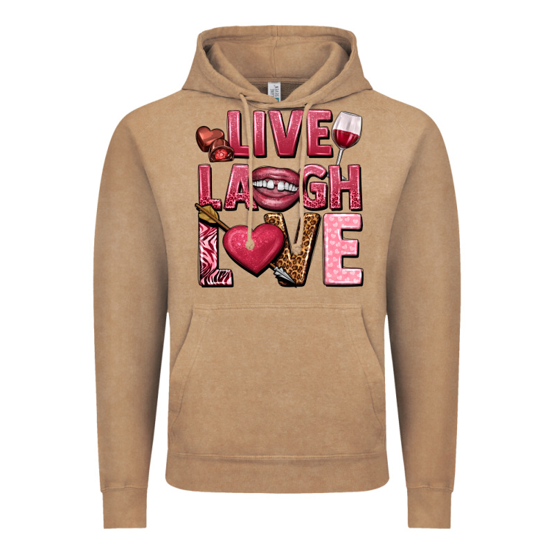 Live Laugh Love Valentine's Day Vintage Hoodie by HowdyJamesFarm | Teevron