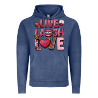 Vintage Denim Live laugh love Valentine's Day Vintage Hoodie - HowdyJamesFarm