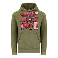 Vintage Olive Live laugh love Valentine's Day Vintage Hoodie - HowdyJamesFarm