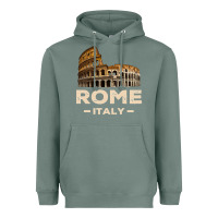 Sage Cool Vintage Roma Italia Colosseum Souvenirs, Rome Italy Pullover Hood Heavyweight Hoodie - DesignPulse