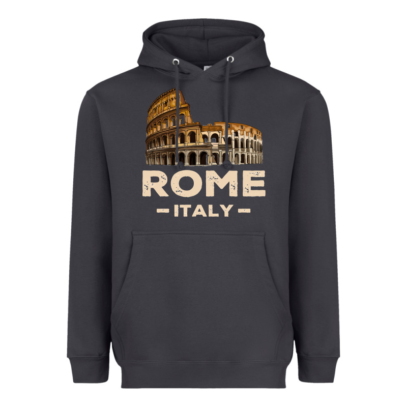 Cool Vintage Roma Italia Colosseum Souvenirs, Rome Italy Pullover Hood Heavyweight Hoodie by DesignPulse | Teevron