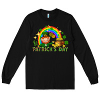 Black St. Patrick's Day Elf with elements Long Sleeve Tee - HowdyJamesFarm