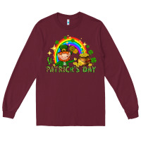 Burgundy St. Patrick's Day Elf with elements Long Sleeve Tee - HowdyJamesFarm