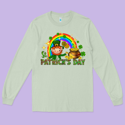 St. Patrick's Day Elf With Elements Long Sleeve Tee Designed By Howdyjamesfarm
