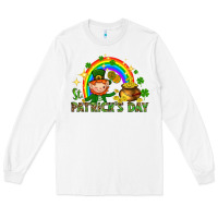 White St. Patrick's Day Elf with elements Long Sleeve Tee - HowdyJamesFarm