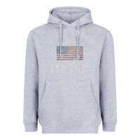 Heather Grey Bar Harbor Maine USA American Flag Established ME Vintage Heavyweight Hoodie - PixelWave
