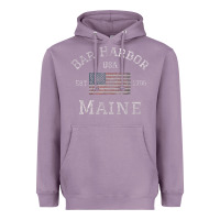 Lavender Bar Harbor Maine USA American Flag Established ME Vintage Heavyweight Hoodie - PixelWave
